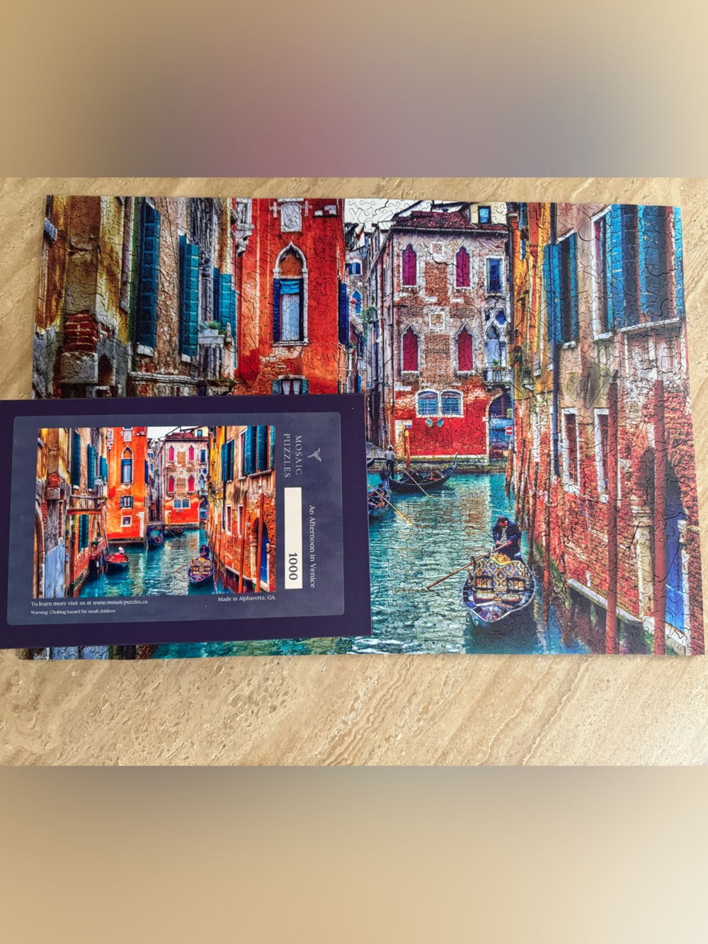 Mosaic Puzzles 1000pc jigsaw puzzle.  An afternoon in Venice.